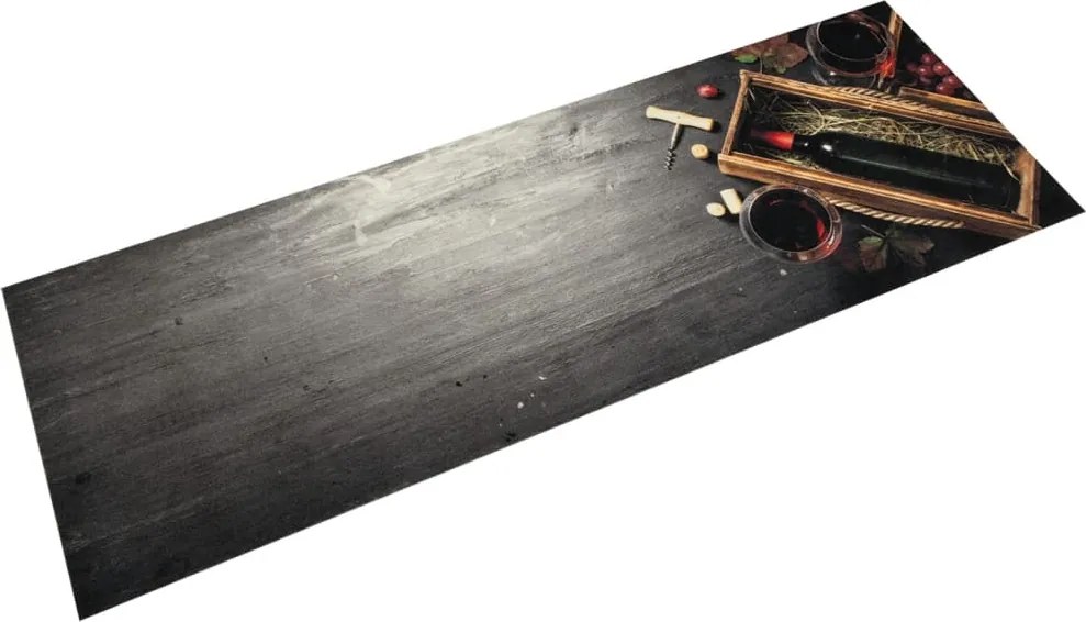 vidaXL mosható boros üveg mintás bársony konyhai szőnyeg 60x180 cm
