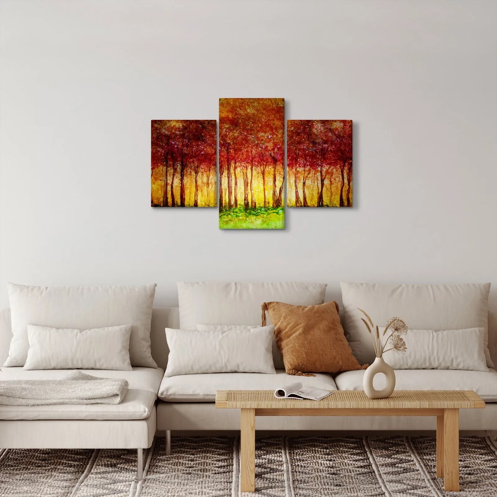 Kép - Lombhullató erdő festménye (90x60 cm)