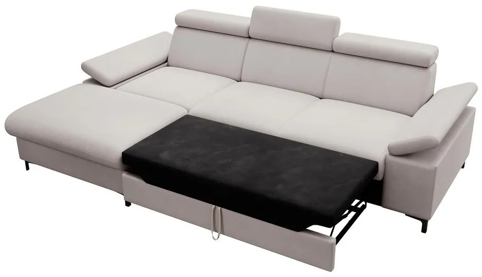 Sarokkanapé Miles (B) (bézs szürke + fekete). 1099673