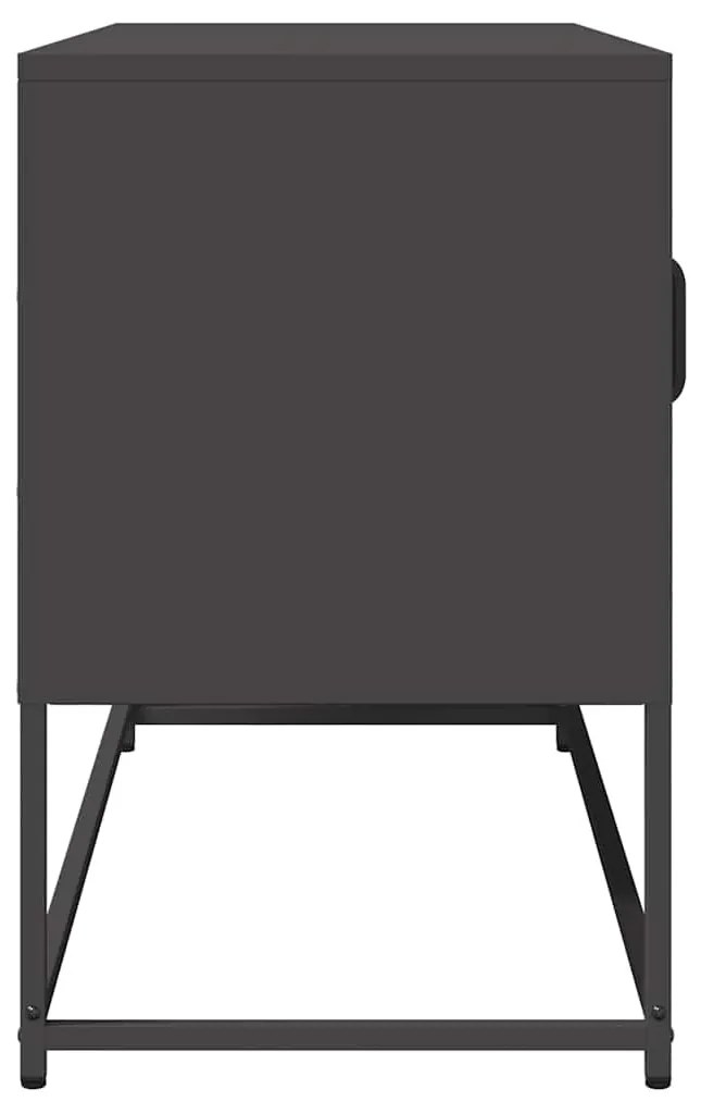 fekete hidegen hengerelt acél TV-szekrény 100,5x39x60,5 cm