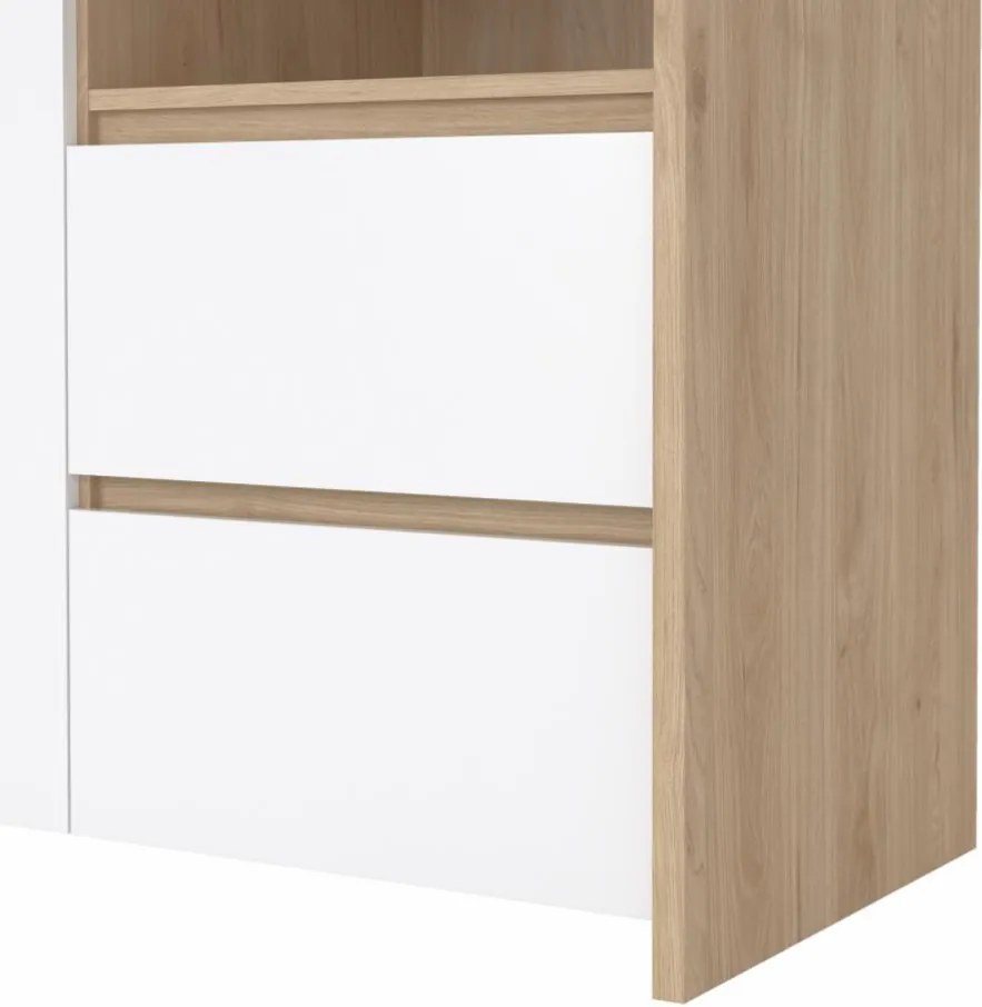 Vitrin, hickory tölgy/extra magasfényű fehér, NEXT 50317
