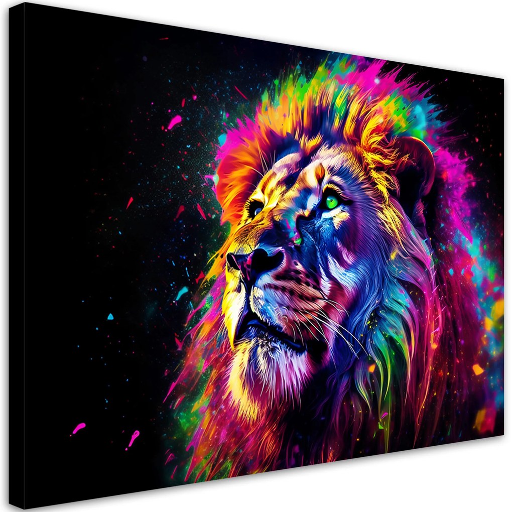 Gario Vászonkép Színek és oroszlán Méret: 120 x 80 cm