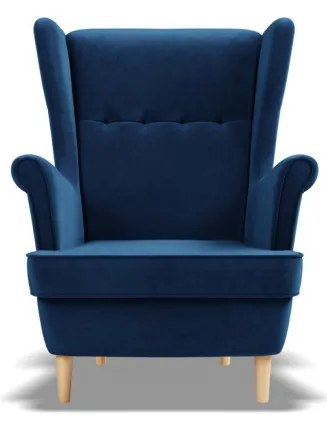Uszak Mini fotel, bársony, kék