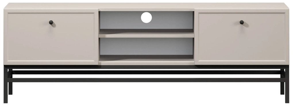 Lorini TV-szekrény 150 cm fiókokkal - kasmír / fekete fogantyúk / fekete váz