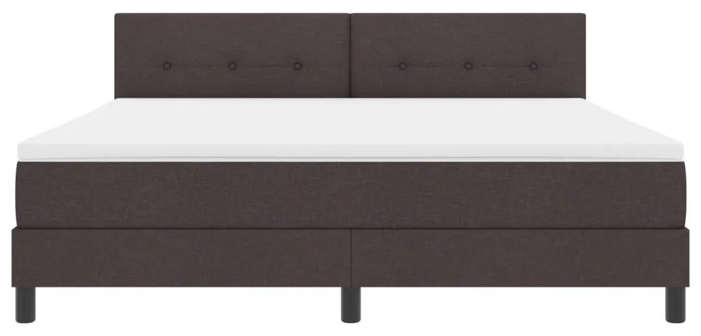vidaXL Boxspring Ágy Matrazzsal és LED-del Sötétbarna 180x200 cm Szövet