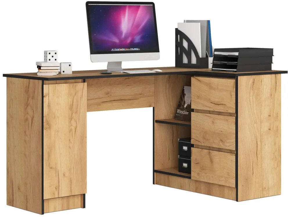 Sarok íróasztal - Akord Furniture - 155 cm - kézműves tölgy