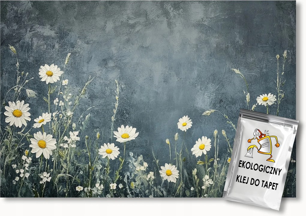 Fotótapéta Flizelina Rét Virágok Margaréta Kamilla Textúra 250x175 ragasztó