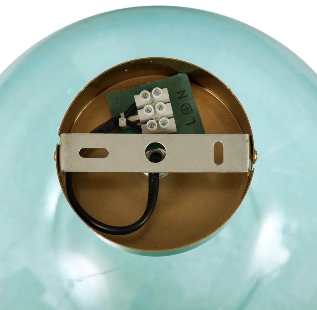 Art Deco mennyezeti lámpa sárgaréz kék üveggel - Sandra