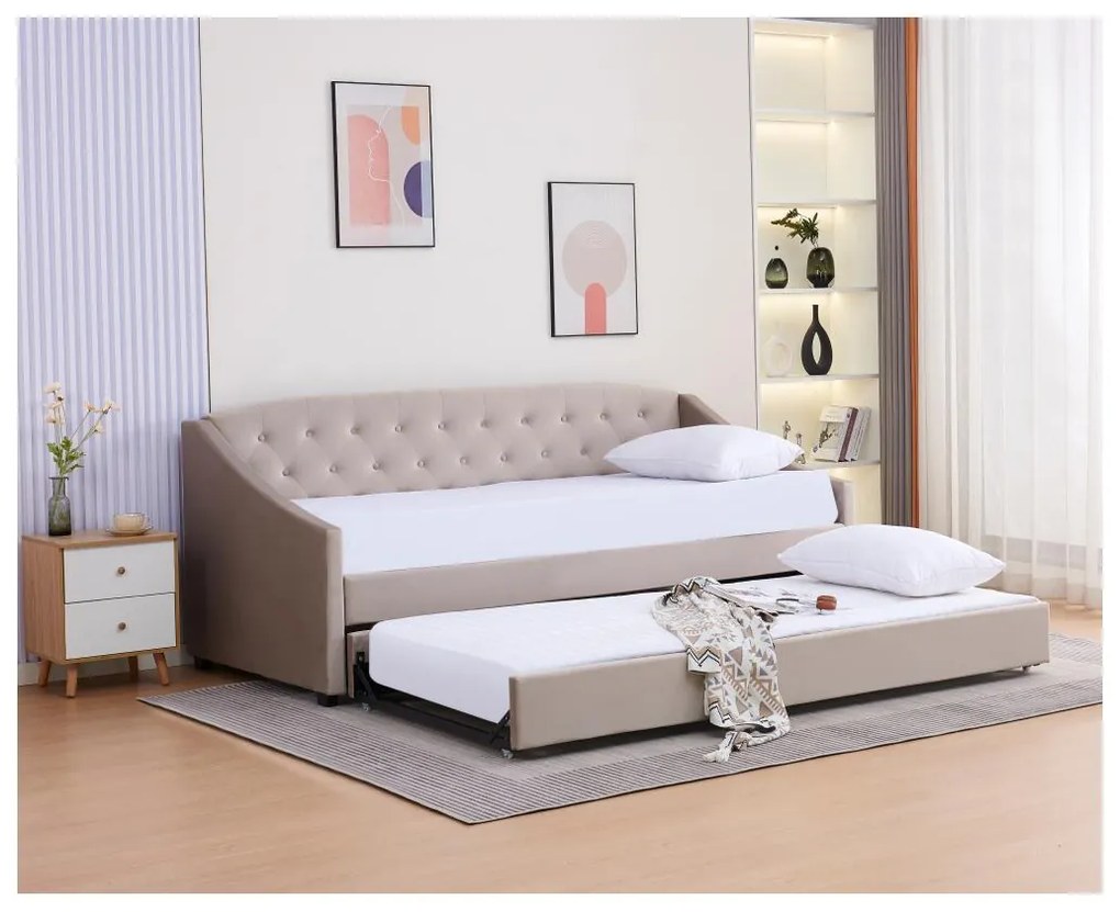 Széthúzható ágy 90 cm Asesorar (barnaszürke) . 1116213