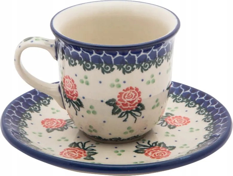 180 ml-es csésze csészealjjal Ceramika Artystyczna Boleszláv 1441 Virágok