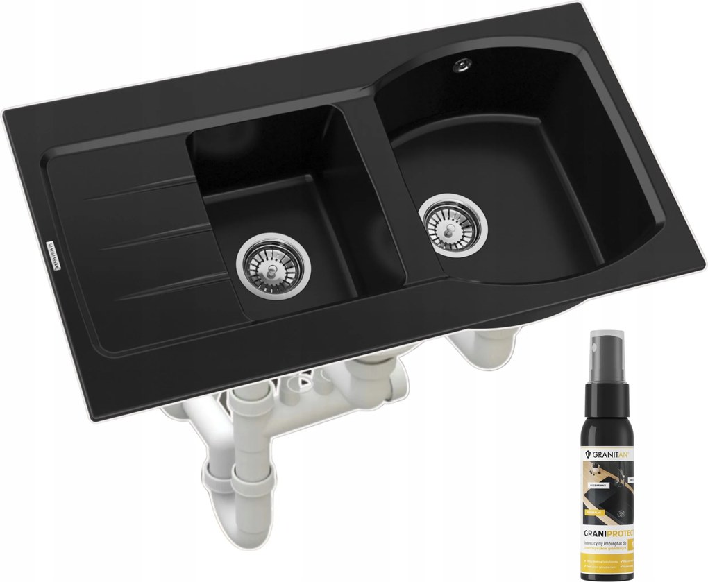 Master 1,5 gránit konyhai mosogató kamrás szifonnal 5 szín