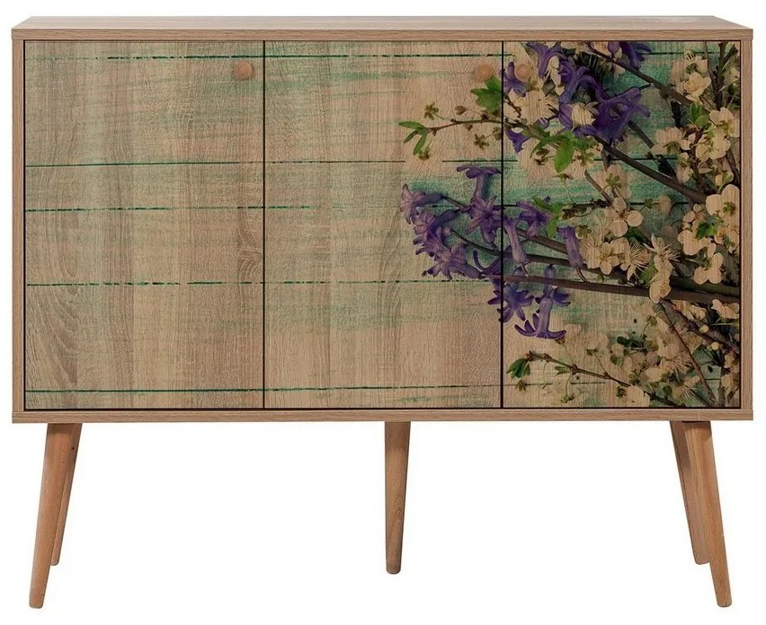 Mega Flowers Sonoma Oak szekrény