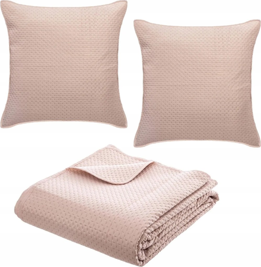 Ágytakaró 240x260CM Két Párnahuzat 60x60CM Rózsaszín