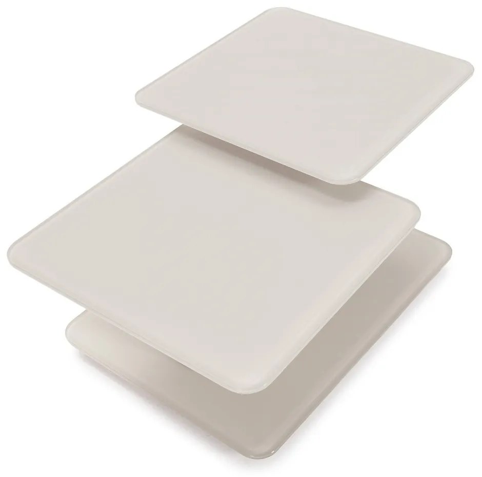 Krémszínű üveg dohányzóasztal 54x115 cm Elvi – Marckeric