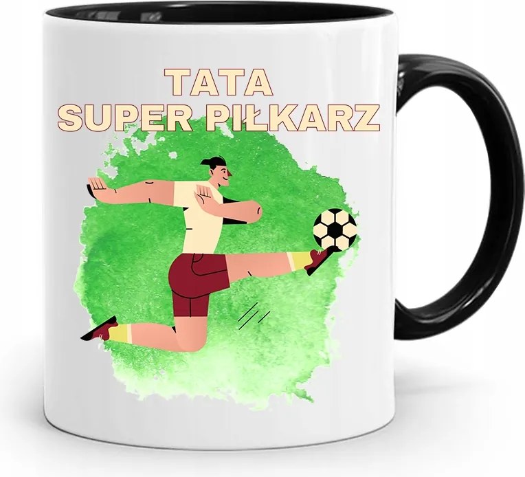 Bögre Fekete Apák Napi Ajándék Szuper Labdarúgó nyomott mintával