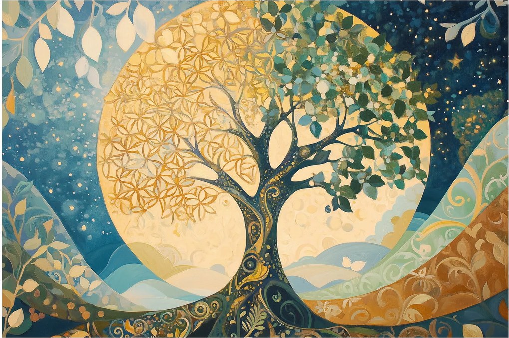 Kép – Életfa a holdban (90x60 cm)