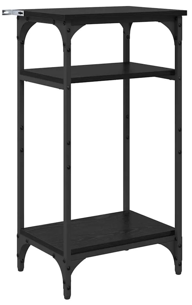Oldal asztal polcokkal Musta tammi 40 x 30 x 75 cm Faanyag