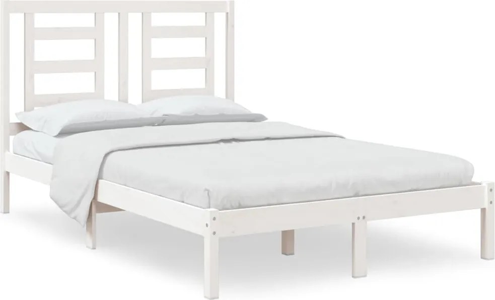 vidaXL fehér tömör fenyőfa ágy matrac nélkül 120 x 200 cm