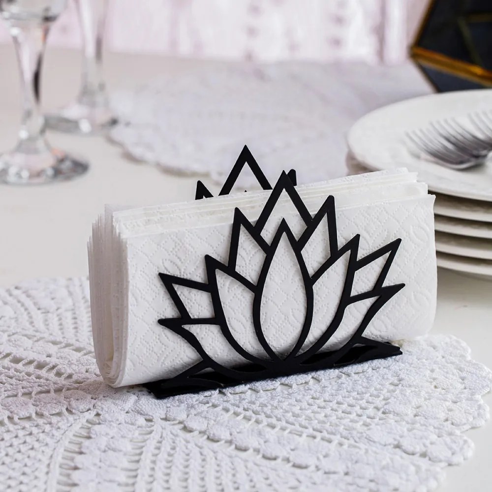 Pundarika Szalvéta tartó 12x4x10 Fekete N