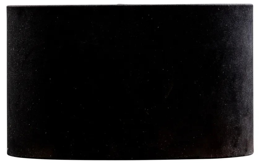 Bársony lámpabúra fekete ovális 25/16/15