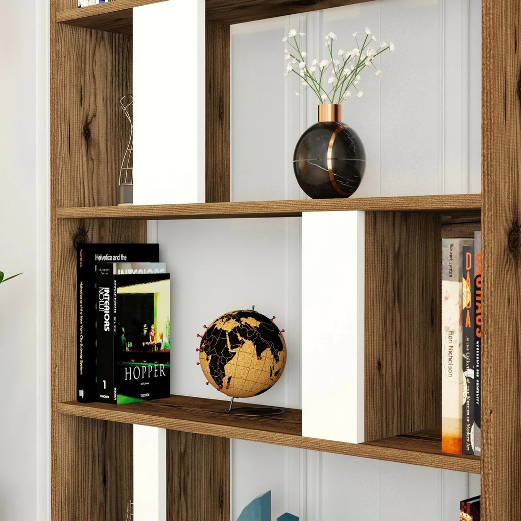 Lima White and Walnut könyvespolc