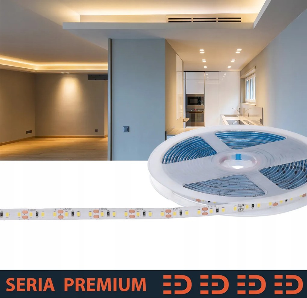 Hermetikus Led szalag CRI90 Meleg fehér 12V 120 LED/m 5m 3 év garancia