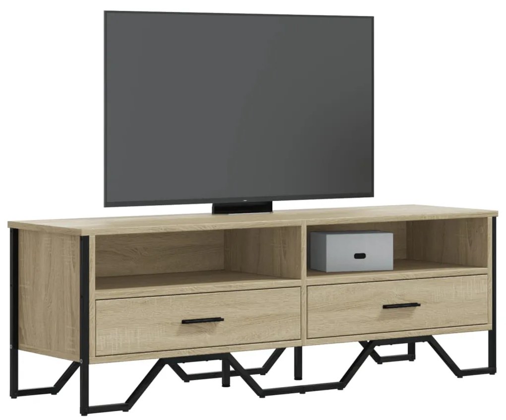 sonoma tölgy színű szerelt fa TV-szekrény 122 x 34 x 41 cm