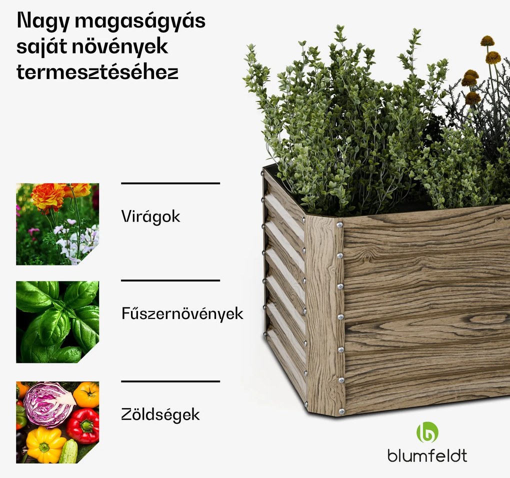 High Grow Straight magaságyás, 972 L, Ergonomikus, Időjárásálló, Nyitott alap