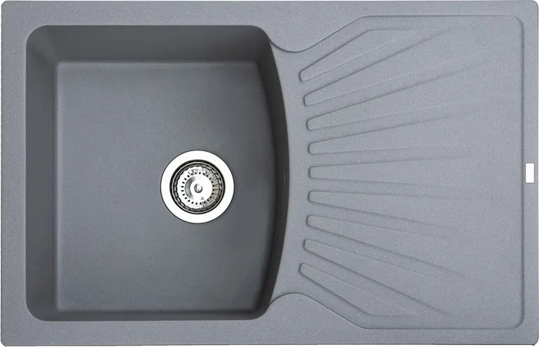 Quadró Plus Metalac 372985 Gránit Mosogatótálca - Extra mély, Csepegtetőtálcás, Grafit