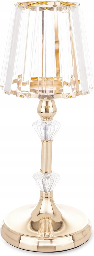 Gyertyatartó fém arany üveg csillogó dekoráció ajándék