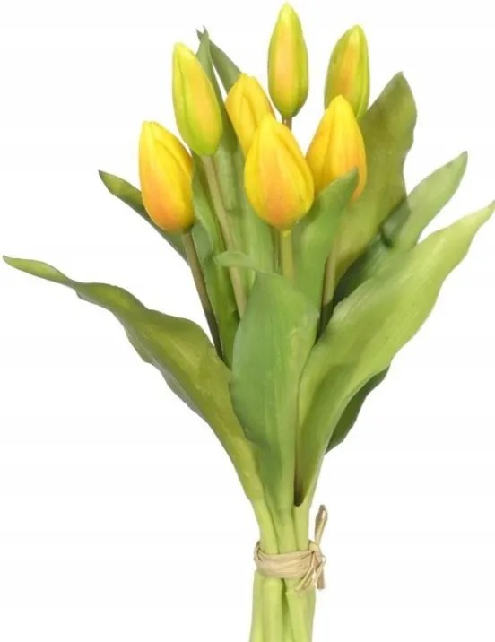 sárga Tulipán Gumi szilikon tulipán sárga csokor 7 tulipán rügy