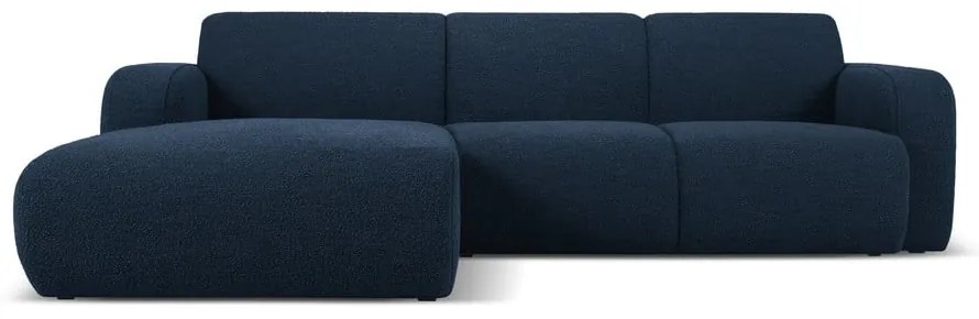 Sötétkék buklé sarokkanapé (bal oldali) Molino – Micadoni Home