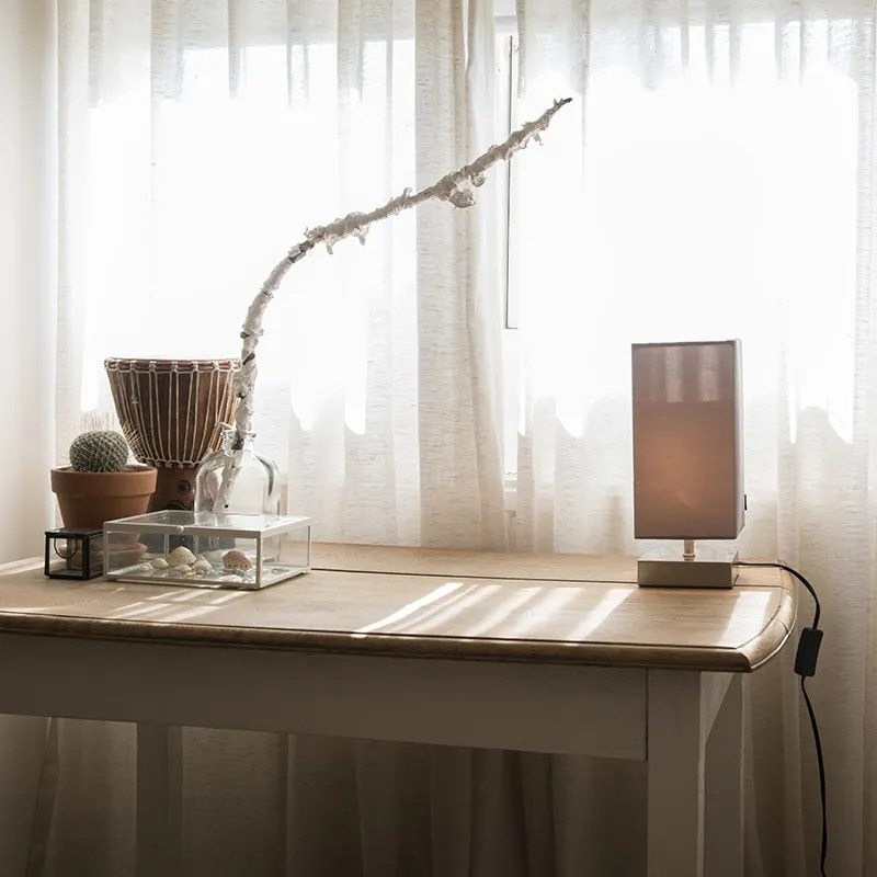 Modern asztali lámpa szürke acéllal - Milo