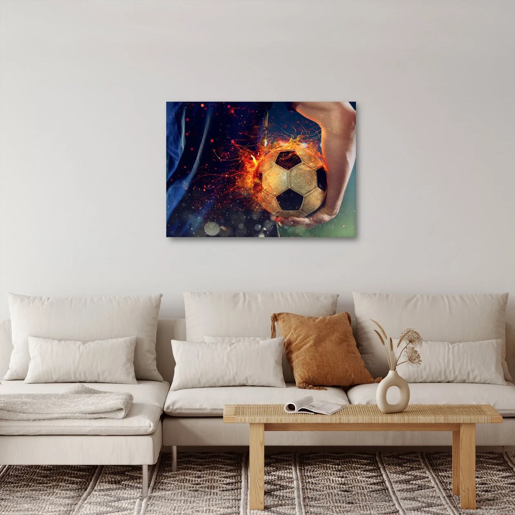 Kép - Futball-labda a tűzben (70x50 cm)