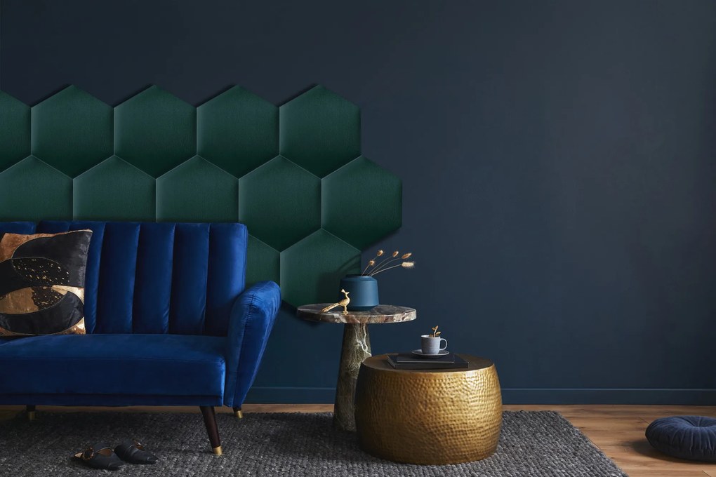 Kárpitozott panel - Hatszög - 40x35cm Szín: Menta