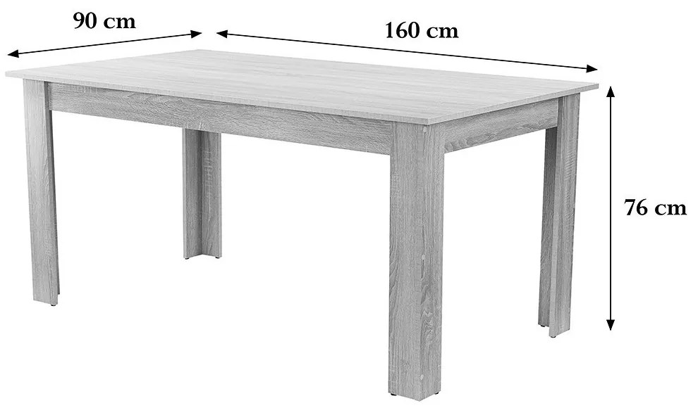 Lola 4+1 étkező garnitúra fekete-fehér