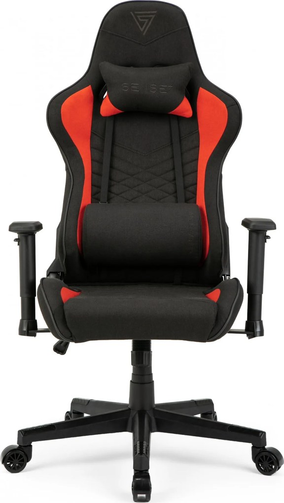 Gamer szék SENSE7 Spellcaster szövet fotel, fekete-piros.