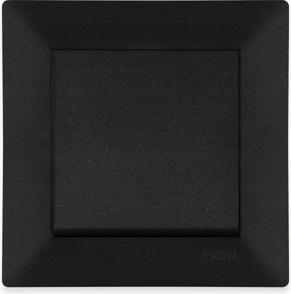 Exen Keresztkapcsoló szimpla kapcsoló fekete keret fekete met.