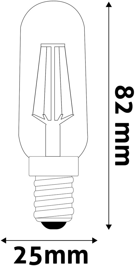 Avide LED Filament T25 2W E14 NW 4000K