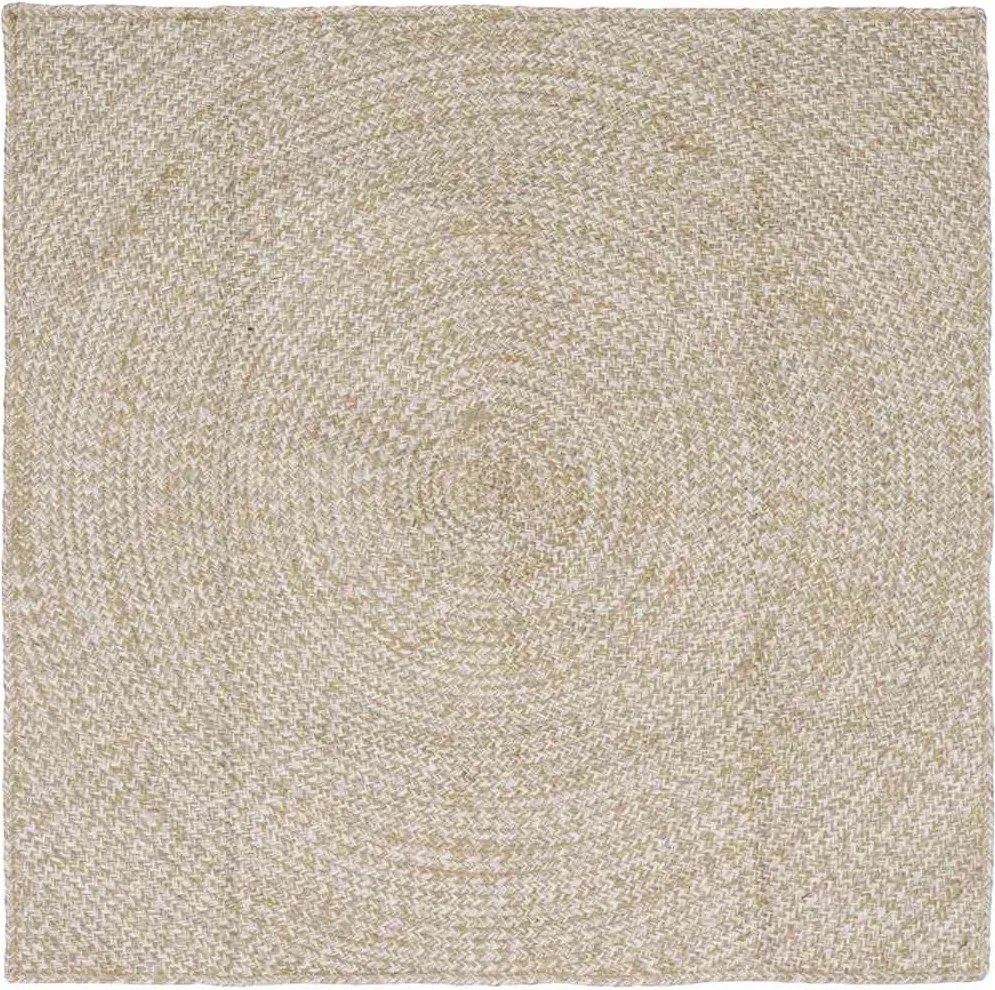 vidaXL Területszőnyegek Négyzet Természetes és Fehér 120 x 120 cm Juta
