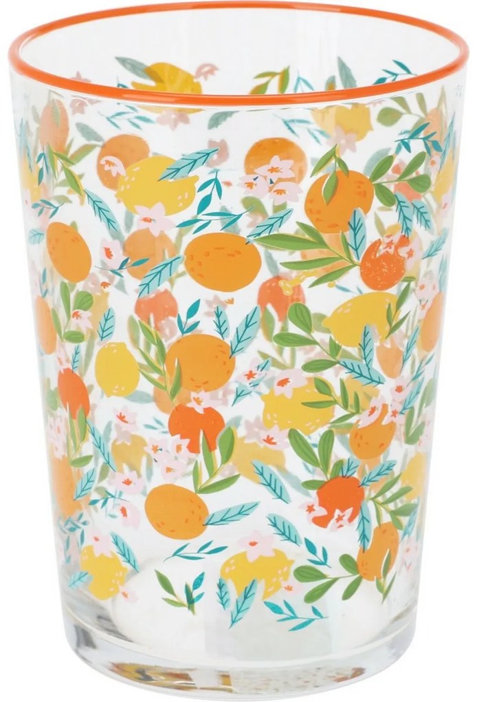 Flowers & Fruits 4 db-os pohárkészlet 510 ml, narancs
