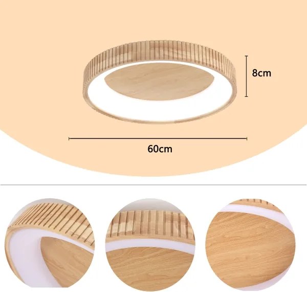 Brilagi - FALCON WOOD MODERN mennyezeti LED lámpa LED/40W/230V átm. 60 cm fa