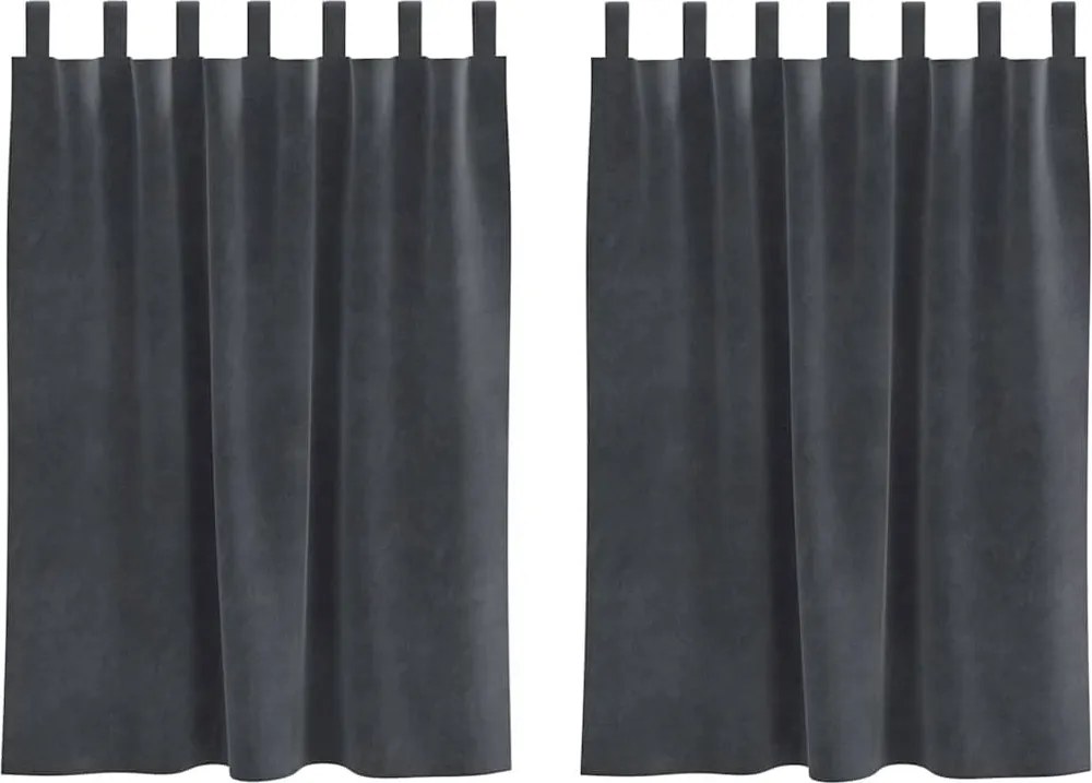 vidaXL Sötétítő függönyök 2 pcs Világosszürke 140 x 140 cm Bársony