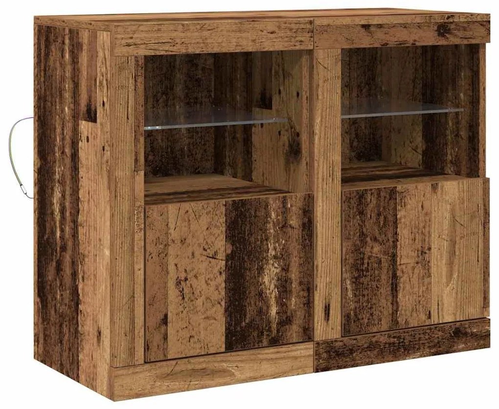 Oldalsó szekrény 2 pcs Régi fa 41 x 37 x 67 cm Faanyag
