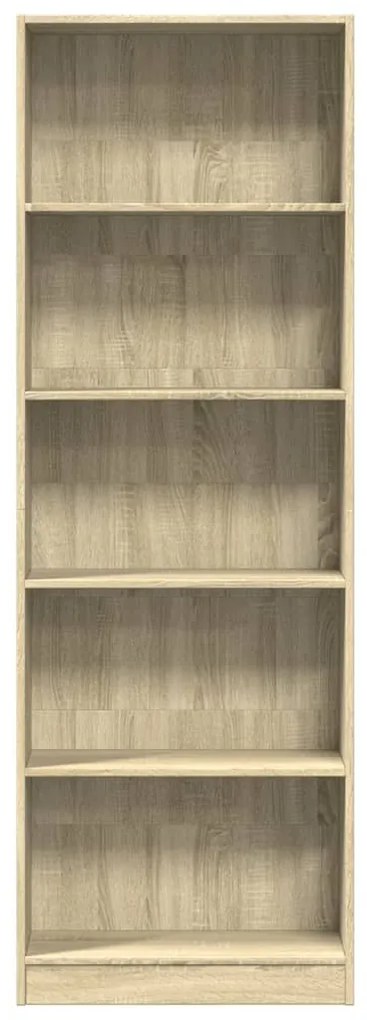 sonoma tölgy színű szerelt fa könyvespolc 60 x 24 x 176 cm