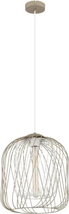 Globo 15965H1 Függesztett lámpa, matt homokszínű/matt fehér fém, fehér PVC kábel, állítható magasság, ø: 350 mm, M: 1500 mm, 1xE27 40 W 230 V izzó nélkül