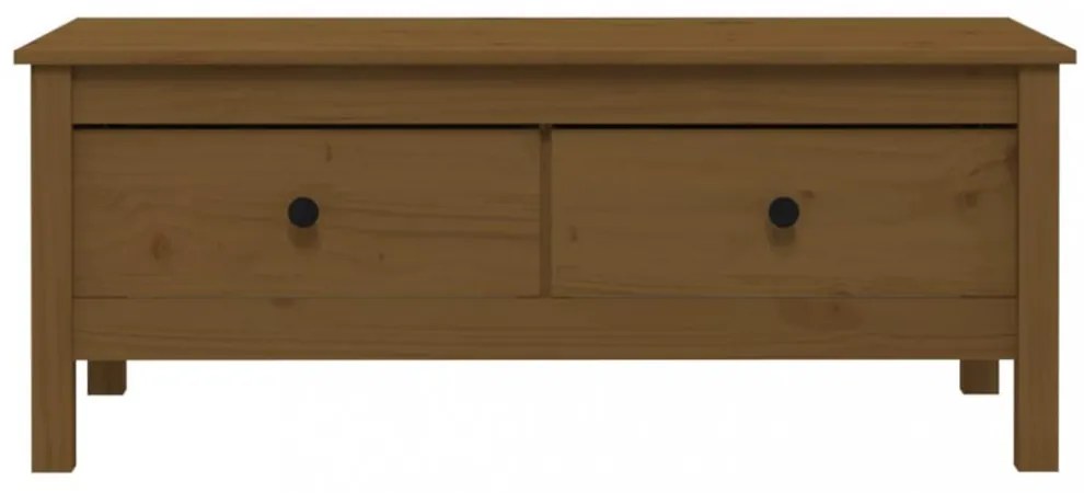 mézbarna tömör fenyőfa dohányzóasztal 100 x 50 x 40 cm
