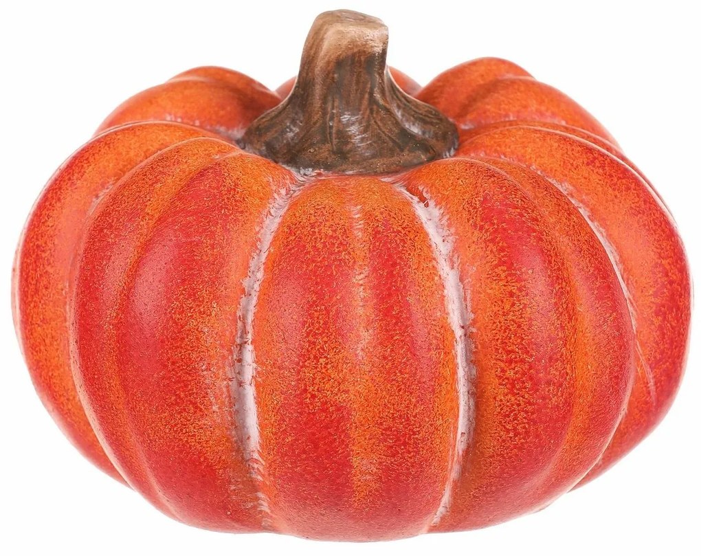 Alacsony, lyukak nélküli narancssárga tök,kerámia, átmérő 13 cm