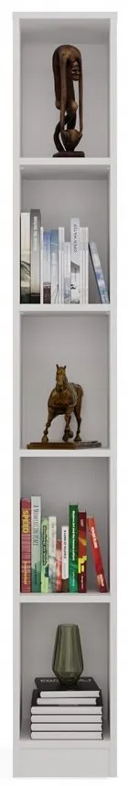 R25 polcos szekrény, könyvtartó, 25x182x30 cm, fehér