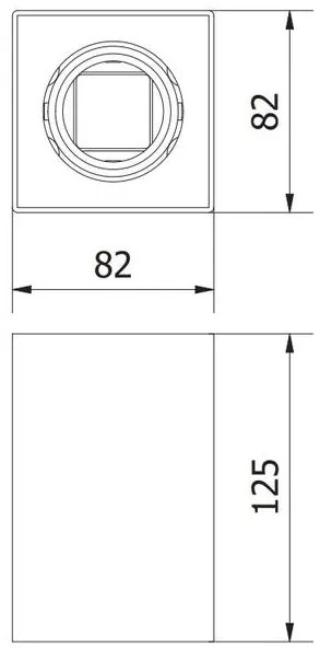 Lámpa Mennyezeti lámpatest RESTO, PC, 80x80x125 mm, IP20, max 20W, négyzet, fekete